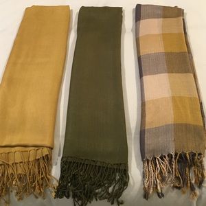 Three wraps/scarves