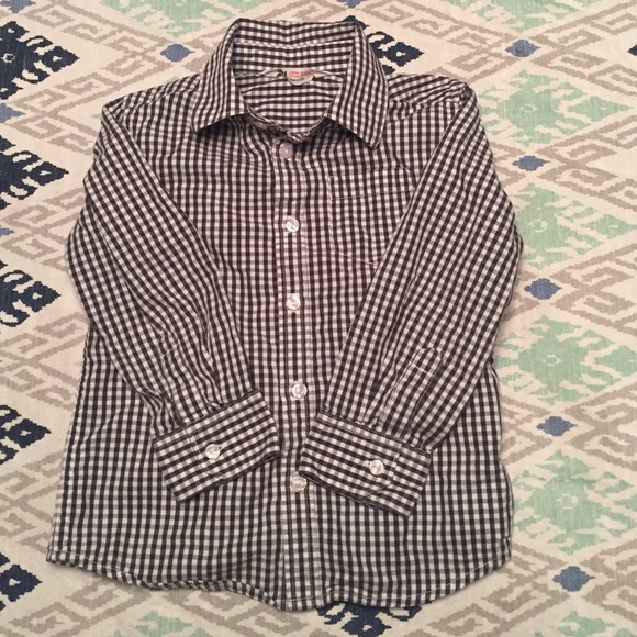 Black and white checked button up.