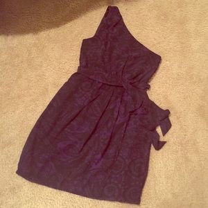 Express Purple & Black Asymmetrical Dress