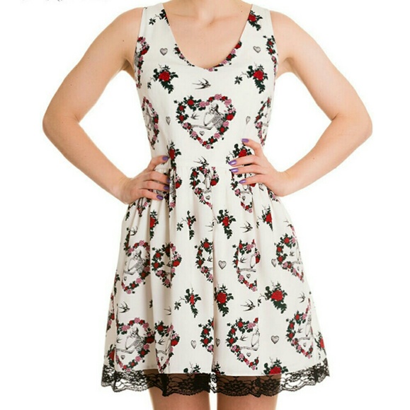 ModCloth Skeleton Hearts dress Mesh side cut outs - Picture 2 of 4