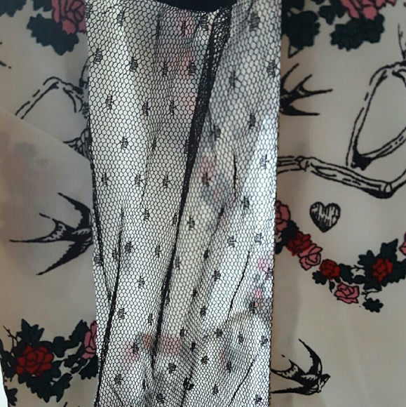 ModCloth Skeleton Hearts dress Mesh side cut outs - Picture 3 of 4