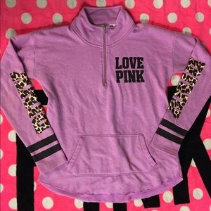 FLASH SALE Victoria Secret PINK cheetah half zip