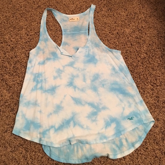 Blue tie dye tank top
