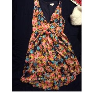 Floral print, low cut dress