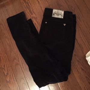 guess skinny jean black cordaroys