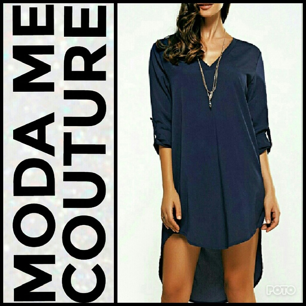 🔴LAST 1🔴 "CHANTEL" NAVY BLUE TOP/DRESS - Picture 2 of 4