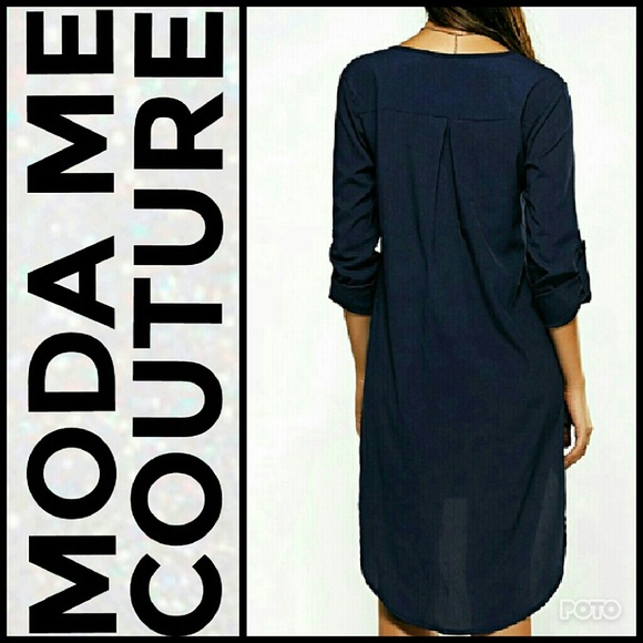 🔴LAST 1🔴 "CHANTEL" NAVY BLUE TOP/DRESS - Picture 3 of 4