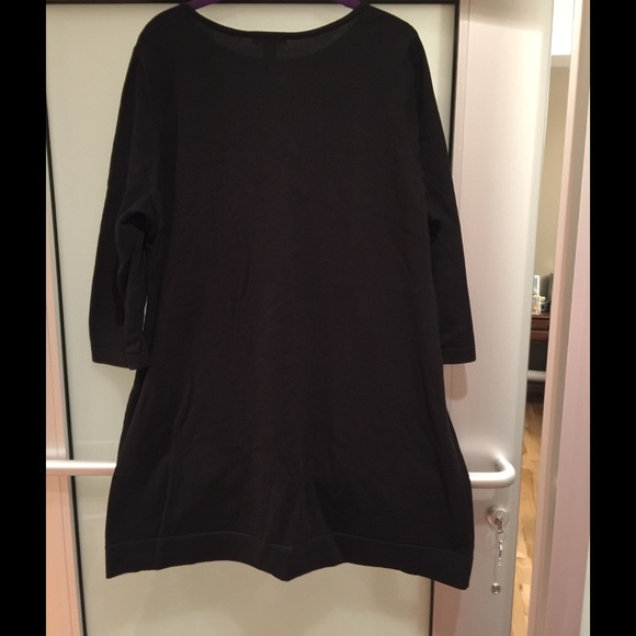 Black Cotton Knit Tunic with Geometric Design - Picture 4 of 4