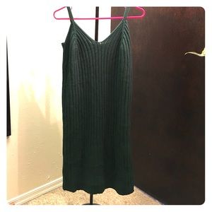 Sleeveless spaghetti stripe knit dress