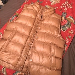 j.crew gold puffer vest- so cute!