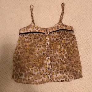 Yellow leopard tank top