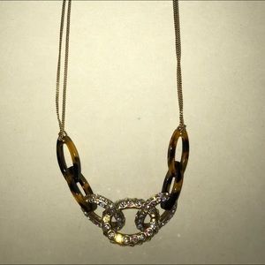 J.Crew Tortoise Shell and Crystal Necklace