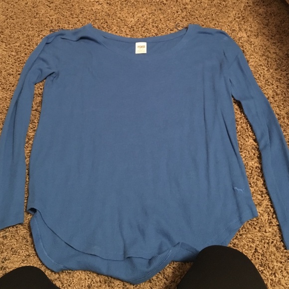 Blue Pink thermal underwear long sleeved tee