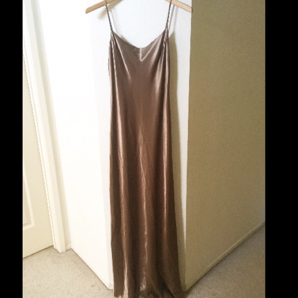 bronze shiny maxi dress LAUNDRY