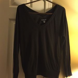 Black V neck long sleeve shirt