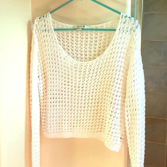 Forever 21 white knot sweater