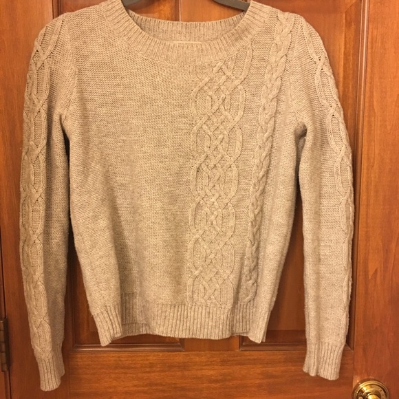 Madewell Wallace wool taupe sweater with cable