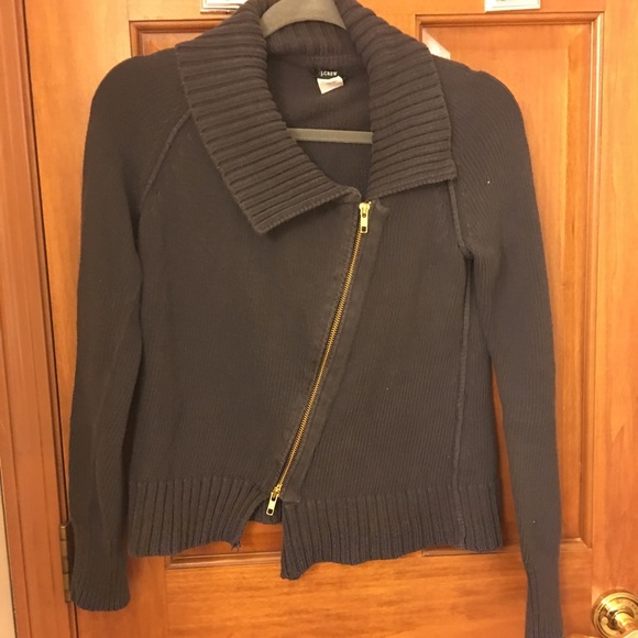 J. Crew moto zip cardigan