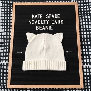 🎉New Year Sale🎉 Cream Kate Spade Cat Ear Beanie