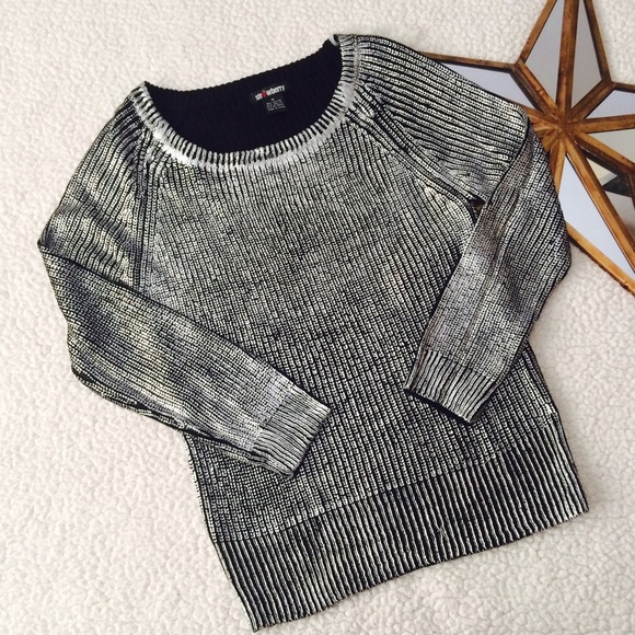 strawberry Sweaters - Metallic silver sweater
