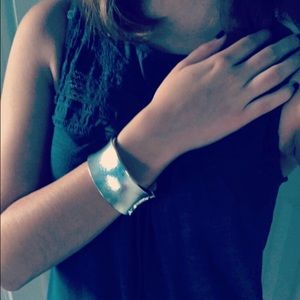 Silver clamp bracelet