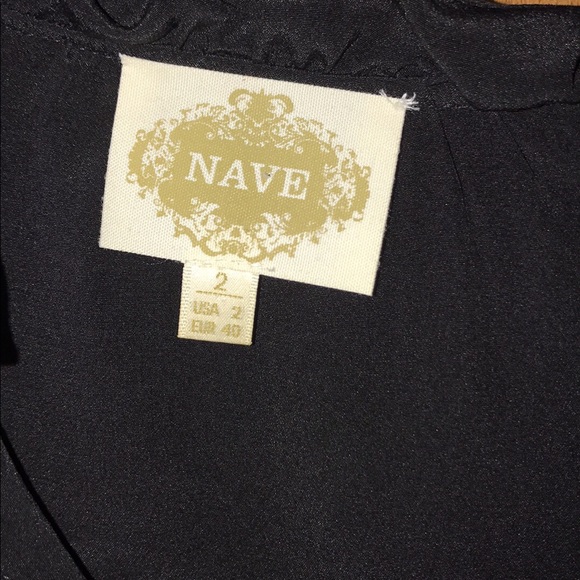Nave black silky blouse pretty sleeves. Small - Picture 2 of 4