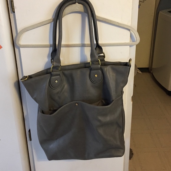 Gray Leather Purse