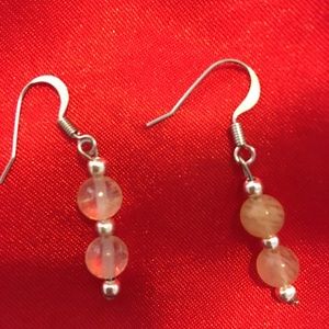 Genuine quartz earrings