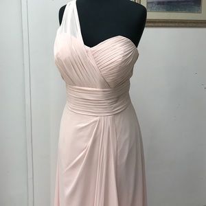 One shoulder pink Gown