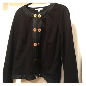 CABi Faux Leather Trimmed Black Jacket