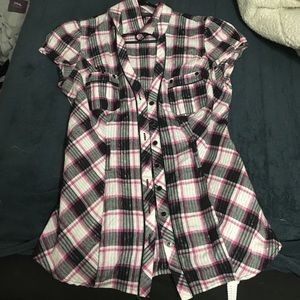 Plaid short sleeve top