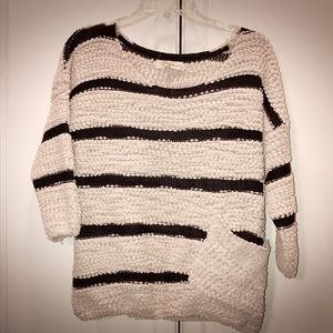 Black and Cream Striped Sweater