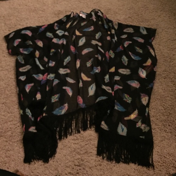 Oversized throw poncho cardigan