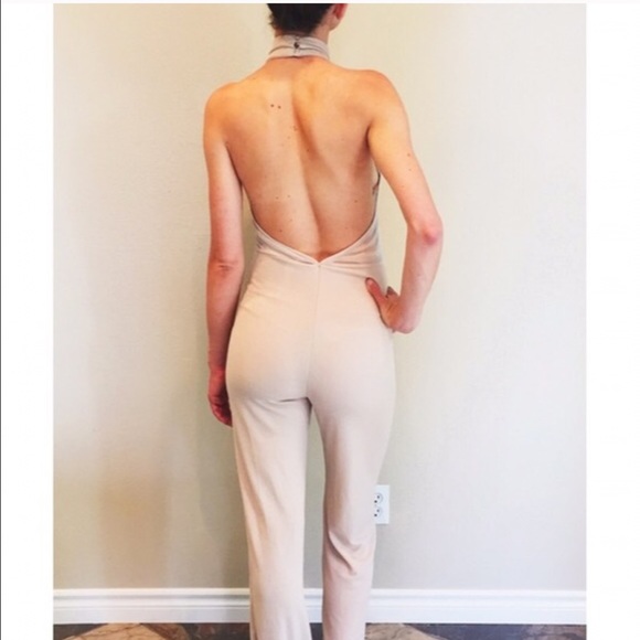 Beige body suit w mock neck - Picture 2 of 2