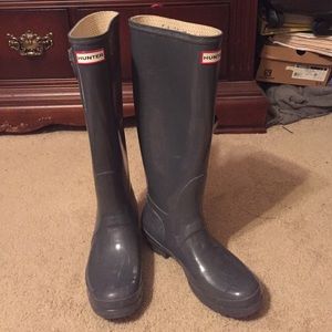 Hunter Rain Boots Tall Original Gloss Grey