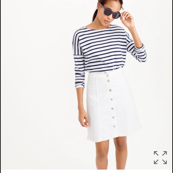 j crew white denim dress