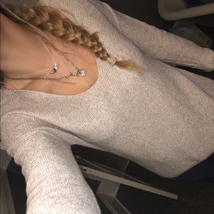 Cream v-neck sweater