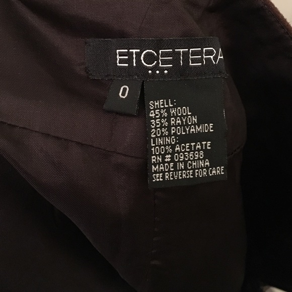 Etcetera wool skirt with brown faux leather side spilts and belt_2 - Picture 4 of 4