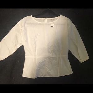 Gap white linen peplum top
