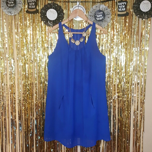 Royal Blue Cocktail Dress - Picture 1 of 4
