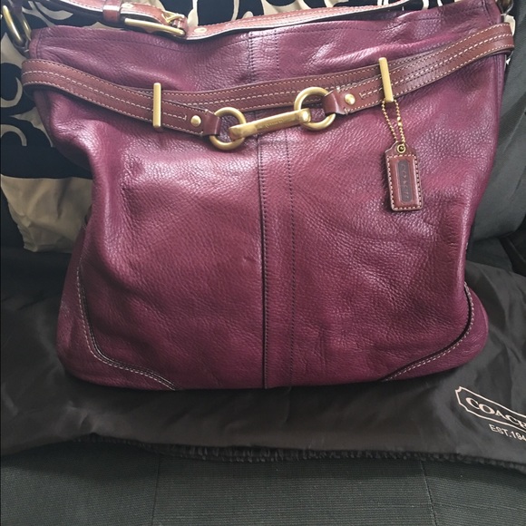 Relist Coach Violet Leather Shoulder Bag