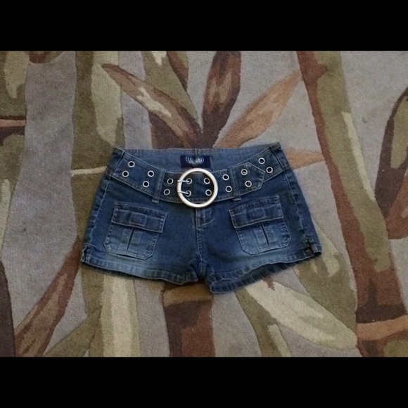 Angels, jean shorts, belt front only design,size 3