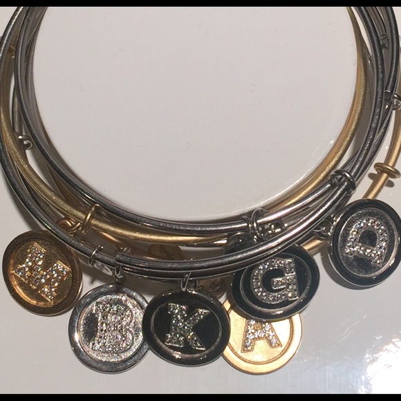 LIKE ALEX & ANI • CZ INITIAL BANGLE by CHRYSALIS