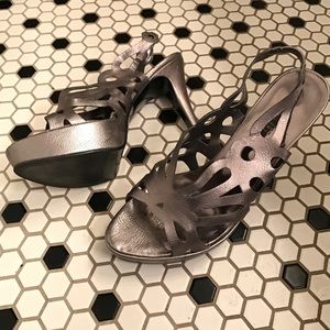 Nine West Silver Platform Heels