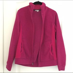 Fleece Jacket Cheshire cat colored striped large