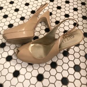 Guess Nude Patent Leather Heels