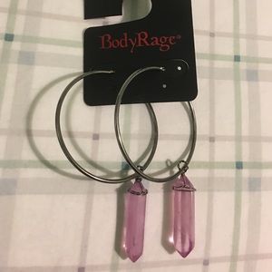 Crystal hoop earrings NWT