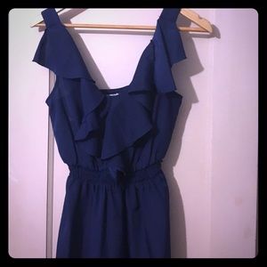 Navy Ruffled Dress