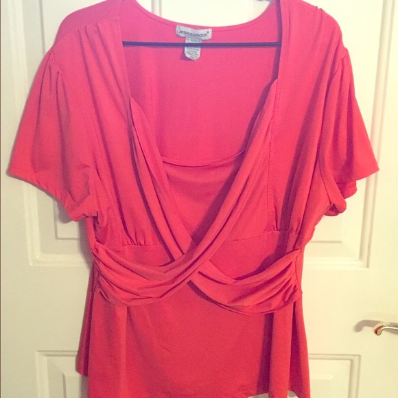 Orange Criss-Cross Blouse - 22/24 Jessica London
