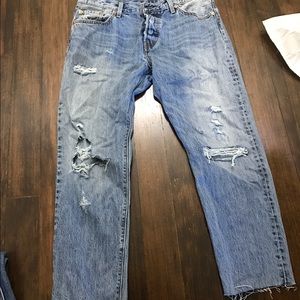 Levi's 501 distressed jeans